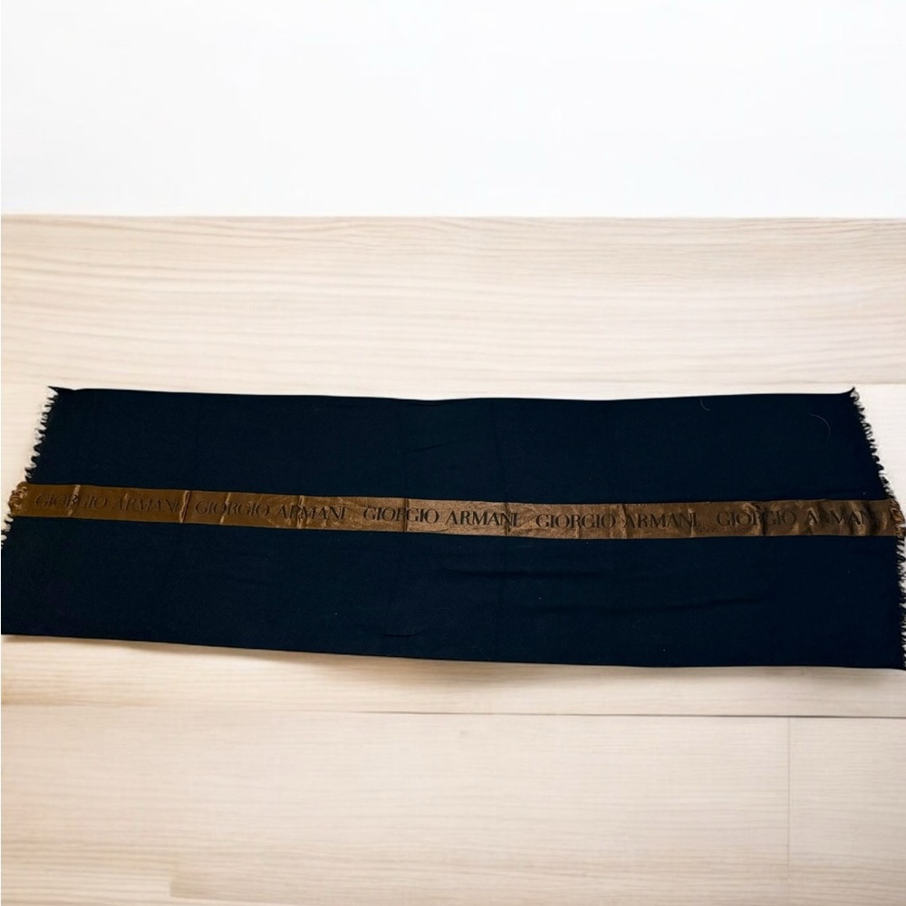 Giorgio Armani Black and Gold Scarf